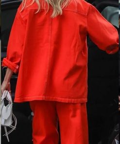 Singer Ashley Roberts Orange Jacket