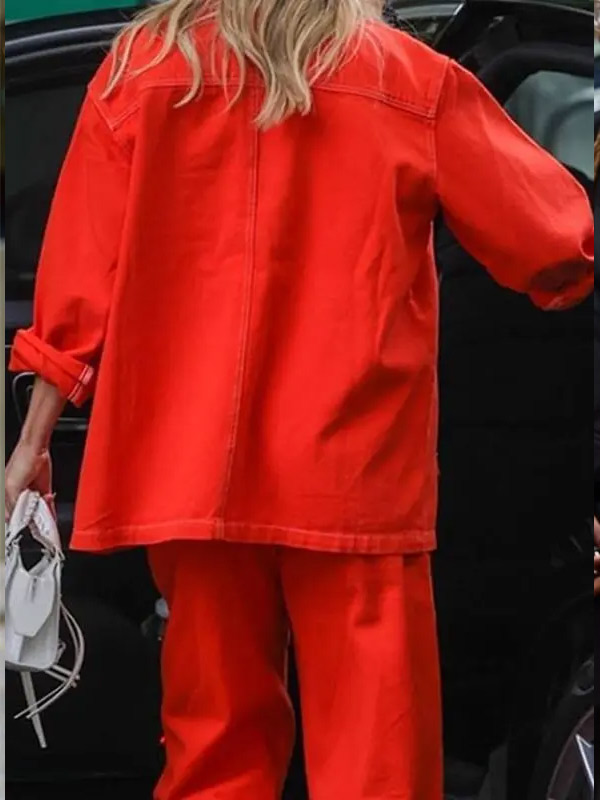 Singer Ashley Roberts Denim Jacket Singer Ashley Roberts Orange Jacket