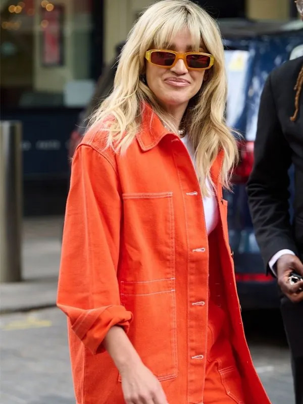 Singer Ashley Roberts Orange Jacket Singer Ashley Roberts Denim Orange Jacket