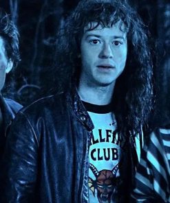 Joseph Quinn Stranger Things S04 Black Leather Jacket