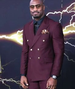 Vernon Davis Black Adam Movie Premier Maroon Suit