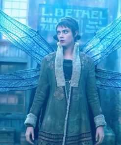 Carnival Row Cara Delevingne Suede Shearling Coat