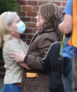 Call Jane 2022 Sigourney Weaver Brown Quilted Jacket