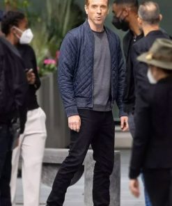 TV Series Billions Bobby Axelrod Blue Quilted Bomber Jacket