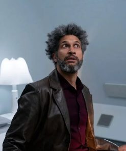 The Pentaverate Keegan-Michael Key Brown Leather Blazer