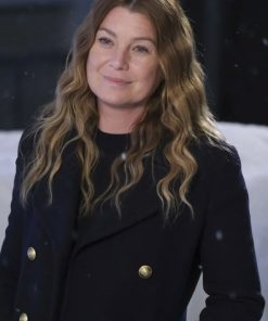 Grey’s Anatomy Ellen Pompeo Black Wool Coat