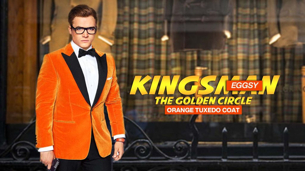 Eggsy Kingsman The Golden Circle Orange Tuxedo Coat