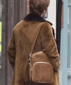Elton John Rocketman 2019 Taron Egerton Brown Shearling Coat