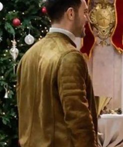 Garrett Marcantel TV Series 12 Dates Of Christmas 2021 Suede Leather Jacket