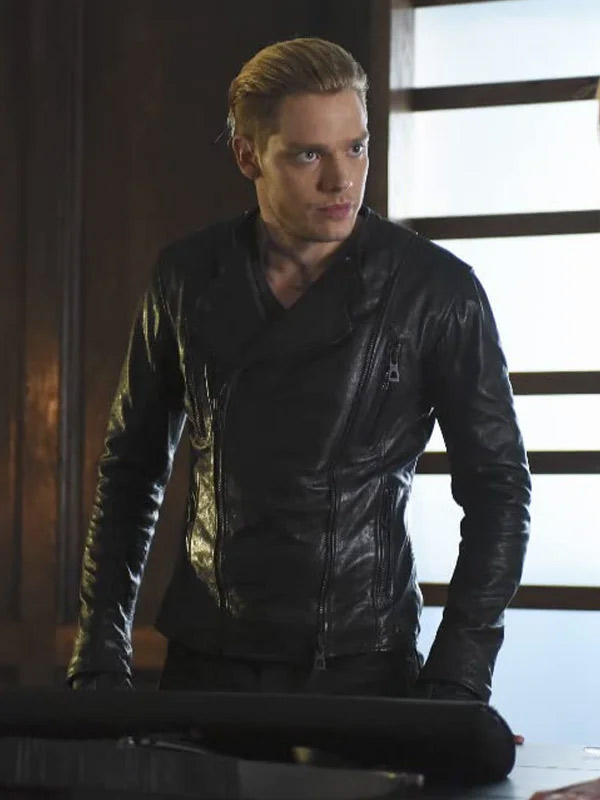 Jace Wayland TV Series Shadowhunters Black Leather Jacket Shadowhunters Dominic Sherwood Black Leather Jacket