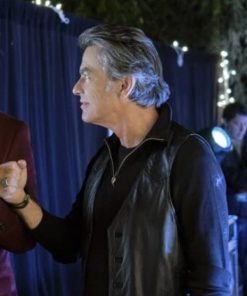 Peter Gallagher One December Night Black Leather Vest