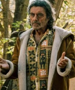 Ian McShane American Gods Brown Shearling Jacket
