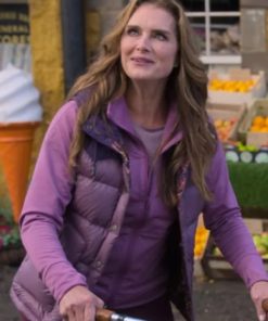 Brooke Shields A Castle For Christmas Purple Puffer Vest