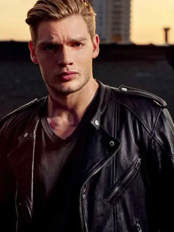 TV Series Shadowhunters Jace Wayland Black Biker Jacket TV Series Shadowhunters Jace Wayland Black Leather Biker Jacket