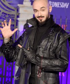 Wednesday Victor Dorobantu Black Leather Coat