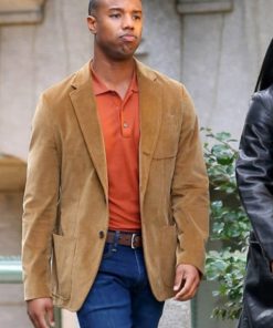 Michael B. Jordan Charles King A Journal For Jordan Brown Leather Coat