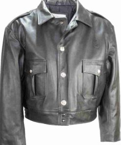 Chicago Police Gray Leather Jacket