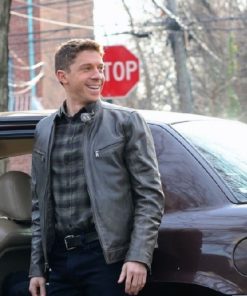 Will Hochman Blue Bloods S12 Gray Leather Jacket