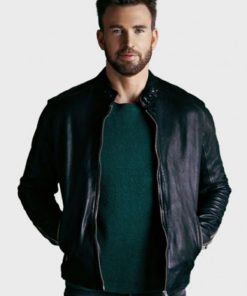 Chris Evans Live Smarter For A Better World Black Leather Jacket