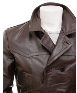 Men's Brown Leather Coat