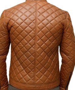 Men’s Brown Leather Quilted Jacket