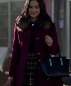 TV Series Riverdale Veronica Lodge Maroon Shearling Wool Coat