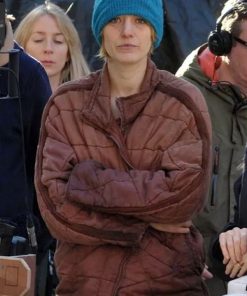 Blake Lively The Rhythm Section Brown Quilted Jacket