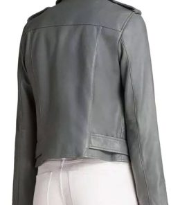 Nyla Harper The Rookie S03 Gray Biker Leather Jacket