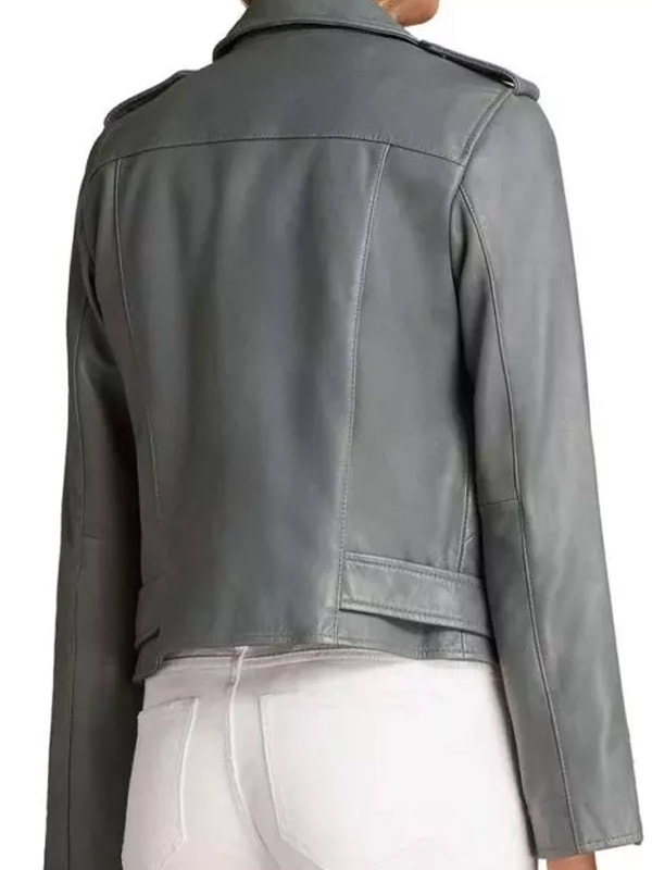 The Rookie Season 03 Nyla Harper Gray Biker Leather Jacket Nyla Harper The Rookie S03 Gray Biker Leather Jacket