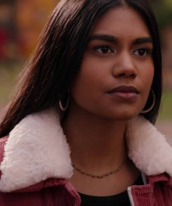 Padma Ginny & Georgia Rebecca Ablack Red Shearling Corduroy Jacket