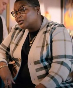 Mo You People 2023 Sam Jay White Wool Plaid Jacket