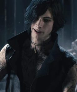 V Devil May Cry 5 Black Leather Coat