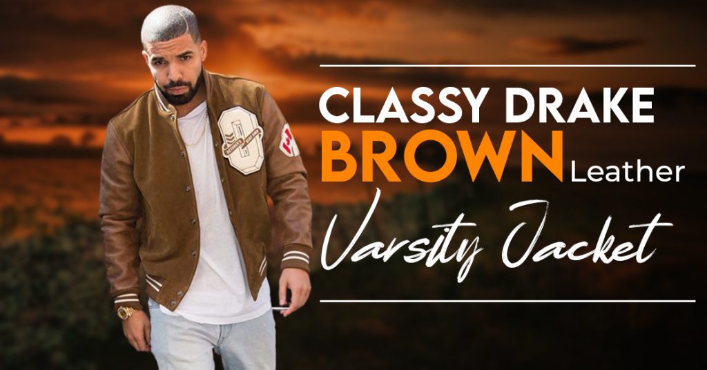 Drake Brown Leather Varsity Jacket