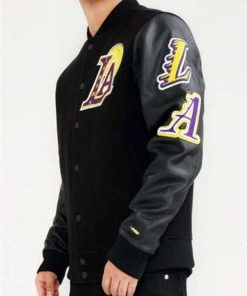 Los Angeles Standard Lakers Black Varsity Leather Jacket
