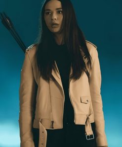 Allison Argent Teen Wolf The Movie Crystal Reed White Biker Leather Jacket