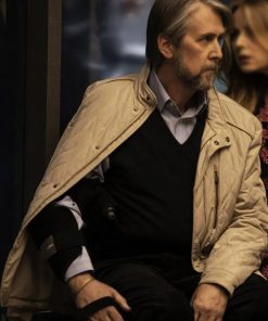 TV Series Succession S03 Connor Roy White Quilted Jacket