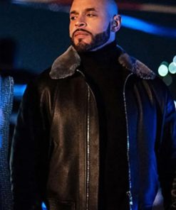 TV Series Power Book II Ghost Lorenzo Tejada Black Shearling Leather Jacket