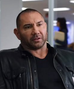 Dave Bautista Movie My Spy 2020 JJ Black Leather Jacket