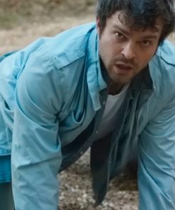 Eddie Cocaine Bear 2023 Alden Ehrenreich Blue Bomber Jacket