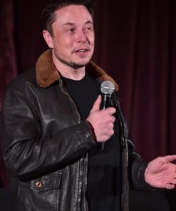 Elon Musk Brown Shearling Bomber Jacket