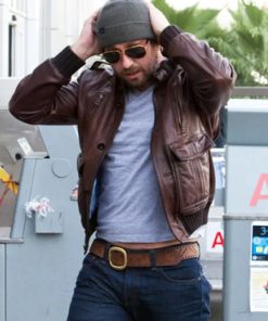 Gerard Butler Brown Bomber Jacket