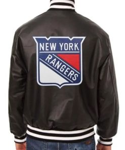 New York Rangers Black Bomber Leather Jacket