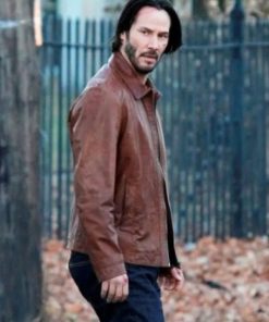 Movie John Wick Keanu Reeves Brown Leather Jacket