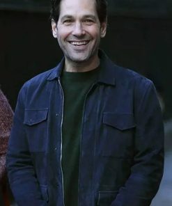 Miles Elliot Living With Yourself S01 Paul Rudd Blue Suede Leather Jacket