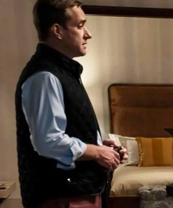 Tom Wambsgans Succession Black Quilted Vest