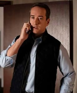 Matthew Macfadyen Succession Tom Wambsgans Black Quilted Vest