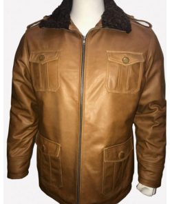 Brown Shearling Leather Jacket for Men