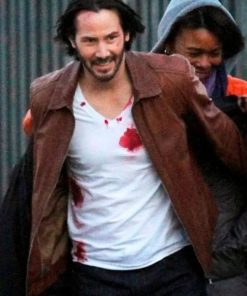 John Wick Keanu Reeves Brown Leather Jacket
