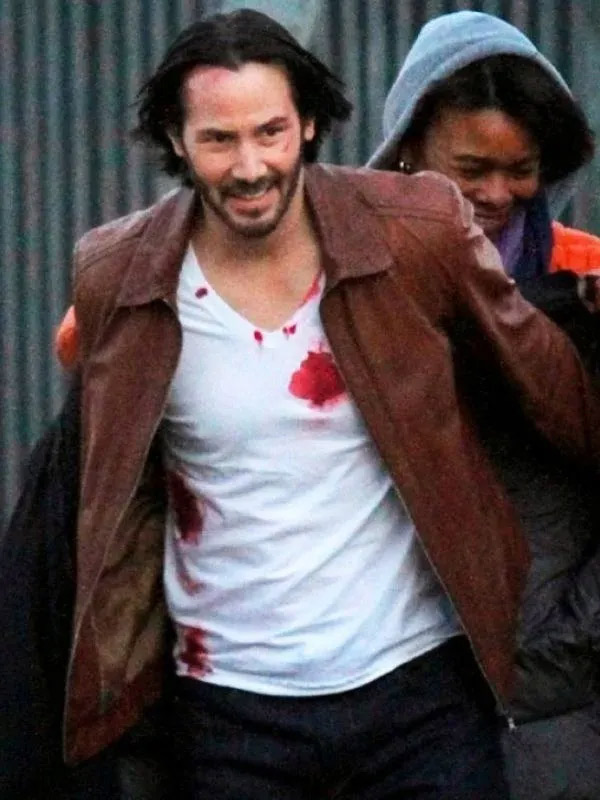Movie John Wick Keanu Reeves Brown Leather Jacket John Wick Keanu Reeves Brown Leather Jacket