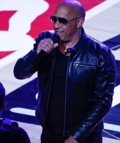 NBA Star Vin Diesel Black Leather Jacket